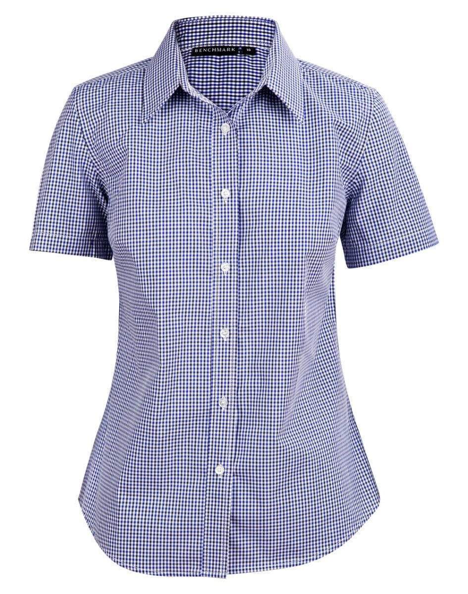 Winning Spirit Women's Two Tone Gingham Short Sleeve Shirt M8320